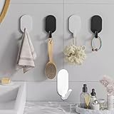 Heavy Duty Adhesive Wall Hook for Bathroom, No Drill Towel Hook for Bathroom and Bedroom, Space Saving Oval Shape, Strong Adhesion