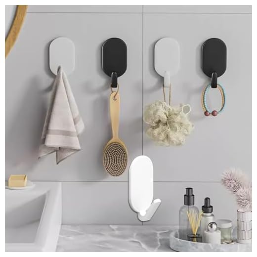 Heavy Duty Adhesive Wall Hook for Bathroom, No Drill Towel Hook for Bathroom and Bedroom, Space Saving Oval Shape, Strong Adhesion