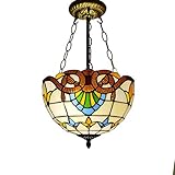 * Größe: Lampenschirm Durchmesser: 12/16/20 Zoll (30/40 / 50 cm), Basisdurchmesser: 4 Zoll (12 cm), Ganze Lampe Höhe: 18/20 Zoll (45/50 cm), Material: Buntglaslampenschirm, handgefertigt Lampenschirm mit buntem Design, romantischer und weicher Beleuchtung. Nicht nur eine Lampe, sondern auch eine Kunst, es ist wirklich eine Kunstsammlung.