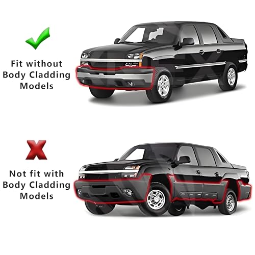 Image of Headlights Assembly for 2003 2004 2005 2006 Chevy Silverado 1500 2500, 03-06 Avalanche (Non Body Cladding Models) Headlamp with Bumper Lights, Black Housing Amber Side