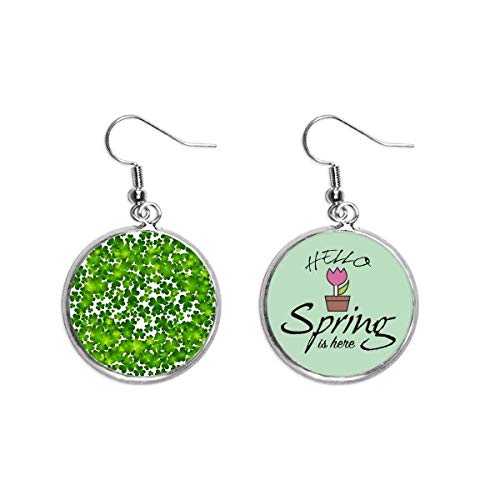 Pendientes de San Patricio trébol de cuatro hojas colgante joyas