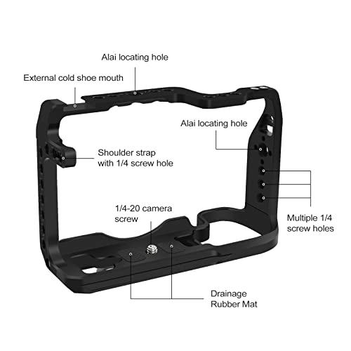 EOS RP Camera Cage, EOS RP Cage for Canon EOS RP Camera Bag Camera Rig Cold Shoe, Black - Image 3