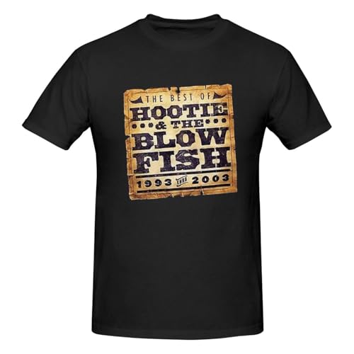 Mens Simple Breathable Cotton Hootie and The Rock Blowfish T-Shirt Fashionable Machine Washable Crew Neck Pullover T-Shirts for Night Out Xx-Large