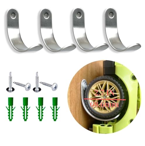 Metal Wall Mount for Lego Large Cars with 2.7in/68.8 mm Wheels, Compatible with Technic, Big Vehicles, McLaren - Mercedes F1- Wall Hanger Display, Car Holders, Hanging Wall Mount for Lego Car Display