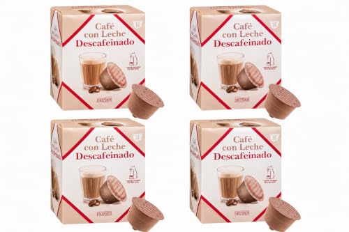Café Con Leche Descafeinado en Cápsulas Hacendado (compatible con Dolce Gusto) 16 Cápsulas - Pack 4