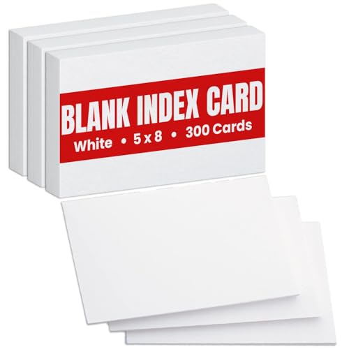 Tarjetas de índice de 5 x 8 lisas para notas limpias y esquemas visuales sin restricciones