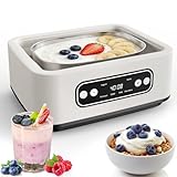 DiDimo Yogurt Maker with Adjustable Temp & Timer, 1.6L Stainless Steel Greek Yogurt Machine, Automatic Natto Maker Rice Wine Fermenter, 1.7QT Large Digital Display Pot for Family (BPA-Free)