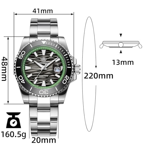 Image of ADDIESDIVE 41 MM Mens Dive Watch 200 M Waterproof BGW9 Luminous Ceramic Bezel Date Display Quartz Analog Wrist Watches Wave Textured Dial