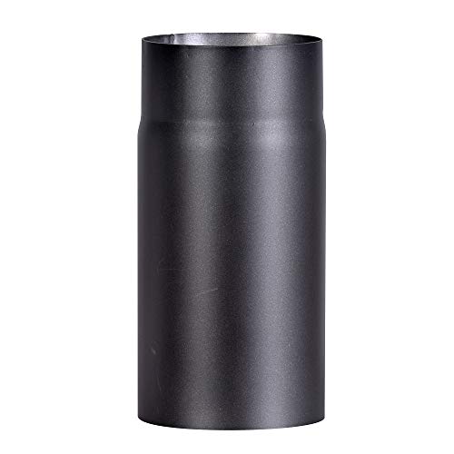 FIREFIX R130/2 Ofenrohr aus 2 mm starken Stahl (Rauchrohr) in 130 mm Durchmesser für Kaminöfen und Feuerstellen Senotherm schwarz 250 mm lang