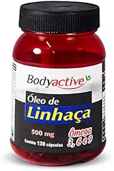 Óleo De Linhaça 500 MG 120 Cápsulas Ômega 3 6 9 Bodyactive