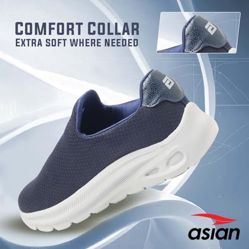 Image of ASIAN Wonderwalk-01 Men's Walking Shoes | Lightweight Slip-On Sneakers with Memory Foam Cushioning & Breathable Mesh Upper | Perfect for Walking, Office Wear, Travel & Daily Comfort