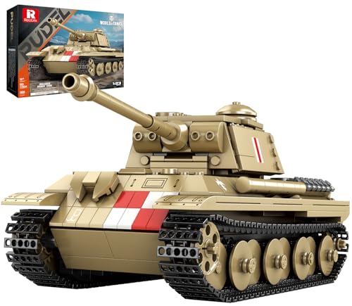 Reobrix Pudel Tank - Ensemble de construction de blocs pour adultes, modèle de char militaire allemand de la Seconde Guerre mondiale 77034, produits officiels World of Tanks, jeu de construction