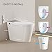 Smart Toilet with Built-In Bidet, Heated Seat, Dual Auto Flush, Warm Water & Dry Function, Tankless Design, Foot Sensor, Night Light, and Wireless Remote Control