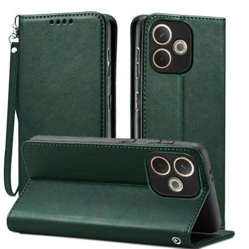 Étui Oppo Reno 15 Pro Max vert housse portefeuille magnétique à rabat
