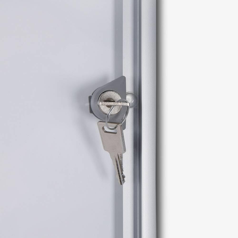Schaukasten innen 8x DIN A4 | stabil & abschließbar | Infokasten mit SAN-Glasfront | magnetische Rückwand, beschreibbar | ideal für Innenbereich & Wandmontage