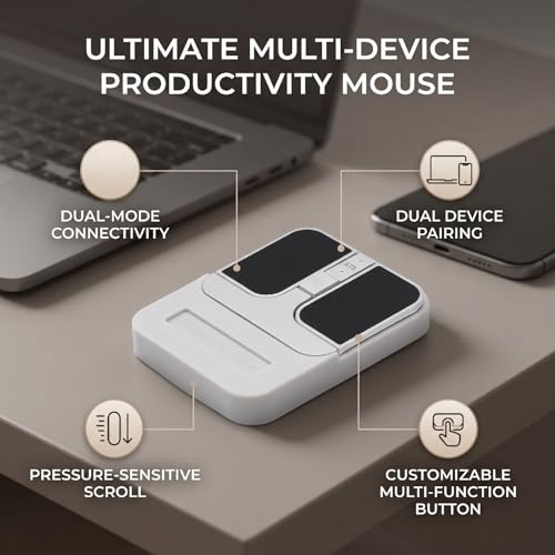 Ratón inalámbrico Bluetooth dual 2.4G con tecla multifuncional para PC y computadora portátil 2