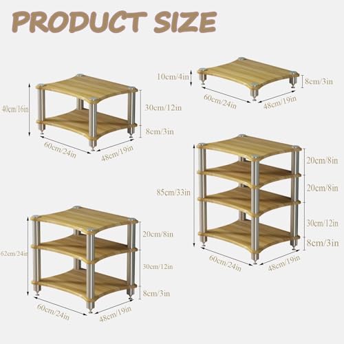 Support d'angle en bois marron de 60x40 cm avec finitions cactus
