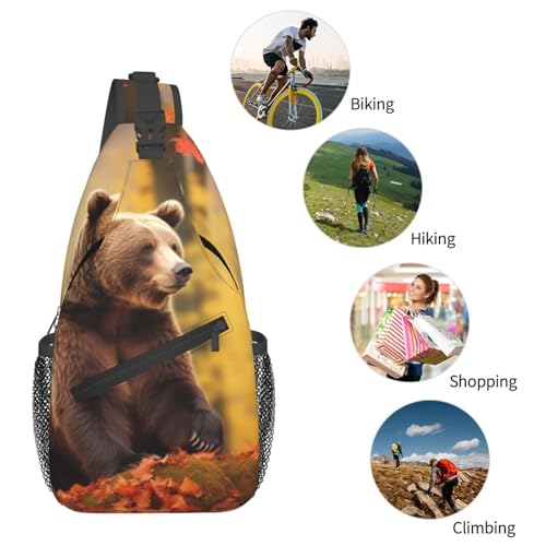 Mochila tipo sling negra para senderismo y uso diario miniatura 5