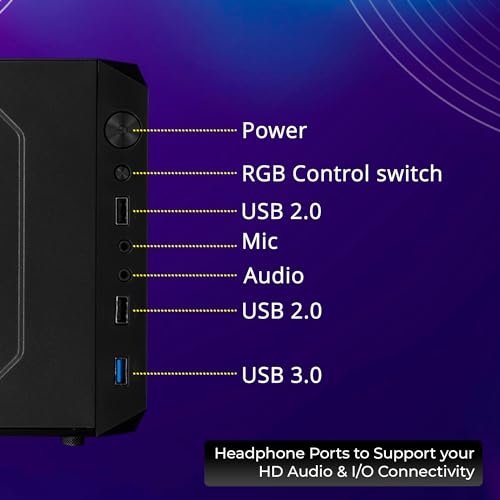 Image of ZEBRONICS Troy Mid-Tower Premium Gaming Cabinet ATX /MicroATX /MINI ITX,1x 120mm Rear Fan, Halo Glow Ring RGB Fans,RGB LED Modes,Tempered Glass Side Panel, USB 3.0,Magnetic Dust Filter
