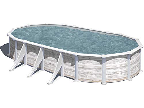 Gre Kitprov738N – Piscina Desmontable Con Decoración Nórdica, 730 X 375 X 132 Cm, Filtración 6 M3/H, Con Postes Laterales