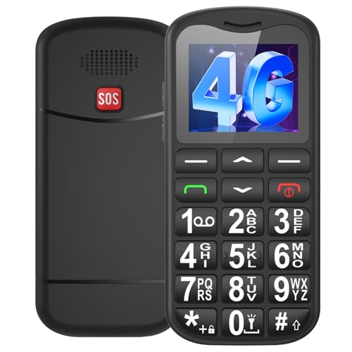 Ufferson 4G Seniorenhandy mit Großen Tasten | Mobiltelefon Ohne Vertrag mit Nano-SIM-Schlitz | 1.7 Zoll LCD | SOS-Funktion | Kurzwahl | Tastenhandy mit Taschenlampe | Ladestation | Schwarz Ufferson 4G Seniorenhandy mit Großen Tasten | Mobiltelefon Ohne Vertrag mit Nano-SIM-Schlitz | 1.7 Zoll LCD | SOS-Funktion | Kurzwahl | Tastenhandy mit Taschenlampe | Ladestation | Schwarz