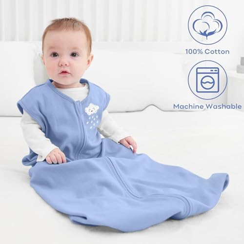 Image of Yoofoss Baby Sleep Sack 24-36 Months Wearable Blanket for Babies 100% Organic Cotton 2-Way Zipper TOG 0.5 Toddler Sleeping Sack 3 Pack, Sleep Sacks