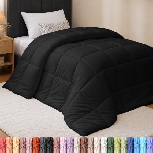 Image of Utopia Bedding Twin Comforter, Duvet Insert, Black, 64 x 88 Inches