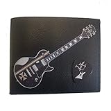  James Hetfield - Cartera con cruz de hierro y caja de regalo, con soporte para púas, piel vegana