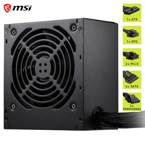 Image of MSI MAG A600DN II Gaming Power Supply - 80 Plus Certified 600W - Non-Modular - Low Noise ATX PSU