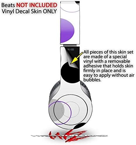Skin Decal Wrap Works with Original Beats Solo HD Headphones Lots of Dots Purple on White Skin Only (Headphones NOT Included)