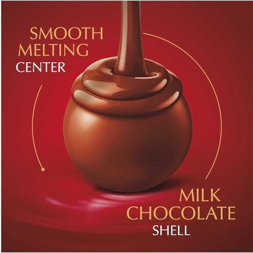 Lindt LINDOR Milk Chocolate Candy Truffles Bulk Box, Smooth Center, 25.4 oz, 60 Count, Chocolate Candy Bulk
