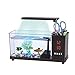 XYZMDJ Mini Aquarium Fish Aquarium USB avec écran LCD léger à LED Écran d'affichage et Poisson de Poisson d'horloge Aquarium Tanks de Poisson Noir/Blanc Decor de Table (Color : Black)