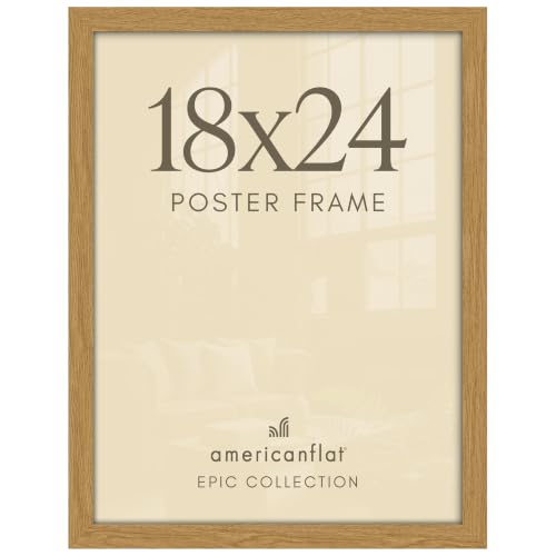 Image of Americanflat 18x24 Poster Frame - Engineered Wood - Dark Oak