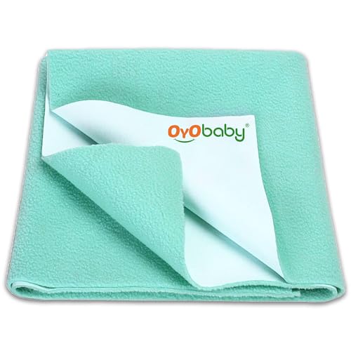 Image of OYO BABY Quick Dry Dry Sheet Single Bed Size 72x36 Inch | Waterproof Mattress Protector for Babies and Adults | Soft, Breathable, Reusable, Anti-Pilling Fabric, Ultra Absorbent - Sea Green