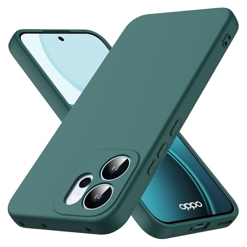 Byvuwiay Funda para OPPO Reno 14 F/FS 4G / 5G, Carcasa de Silicona Líquida, Ultra Protectora Antichoque Case para OPPO Reno 14 FS 5G - Verde Oscuro