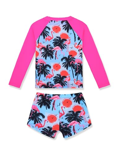 Image of Girls Rash Guard Swimsuit Two Piece Long Sleeve Bathing Suits