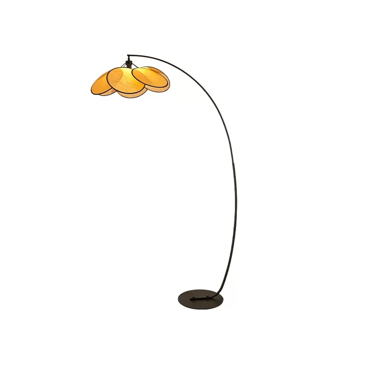 Lampadaire minimaliste rétro jaune salon et canapé sans source de lumière