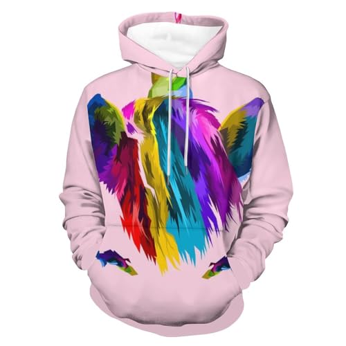 Hoodie licorne colorée UMENG pour homme et femme pull sweat à capuche original