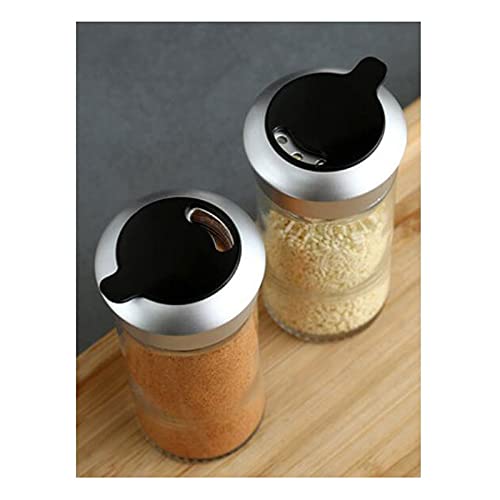 Pots à épices en verre, Les pots d'assaisonnement font pivoter la boîte de rangement d'assaisonnement, adaptée au stockage de diverses épices dans la cuisine. Couleur : transparent, taille : 10 cm x 4