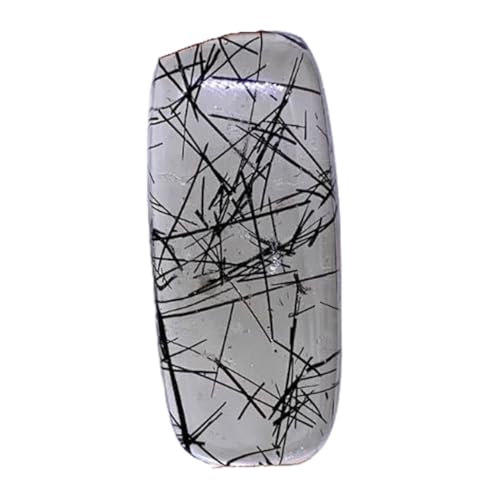 Quartz rutile noir cabochon rectangulaire 37x16mm pour création bijoux GH_NAT_02987