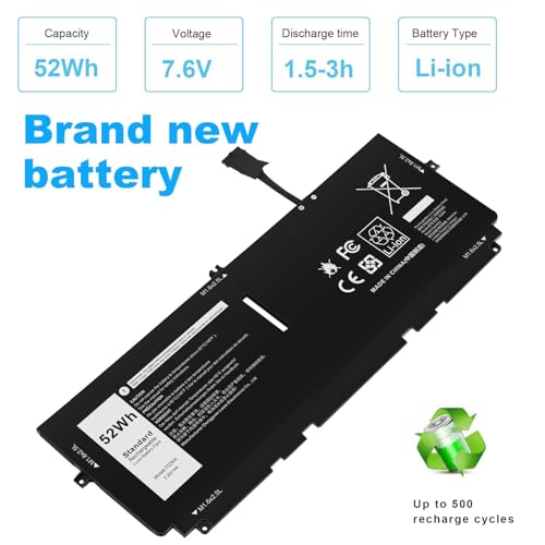 Image of ASUNCELL 52Wh 722KK Laptop Battery Replacement for Dell XPS 13 9300 XPS 13 9310 XPS 13 9380 P117G P117G002 P117G001 Series Notebook 0WN0N0 WN0N0 02XXFW 2XXFW FP86V 7.6V 6800mAh