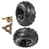 Kemblawolf 145/70-6 Go Kart Wheels with Tubeless Tires, 3 Bolt Pattern 78mm, Fit Quad ATV, Go-Kart, Quad,Baja DB30, Coleman CT100U, Kazuma Roketa 110cc 125cc, Includes 2 Wheels (23T Rear Axle Hubs)