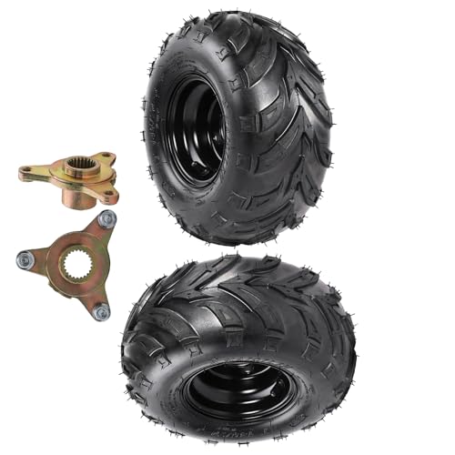 Kemblawolf 145/70-6 Go Kart Wheels with Tubeless Tires, 3 Bolt Pattern 78mm, Fit Quad ATV, Go-Kart, Quad,Baja DB30, Coleman CT100U, Kazuma Roketa 110cc 125cc, Includes 2 Wheels (23T Rear Axle Hubs)