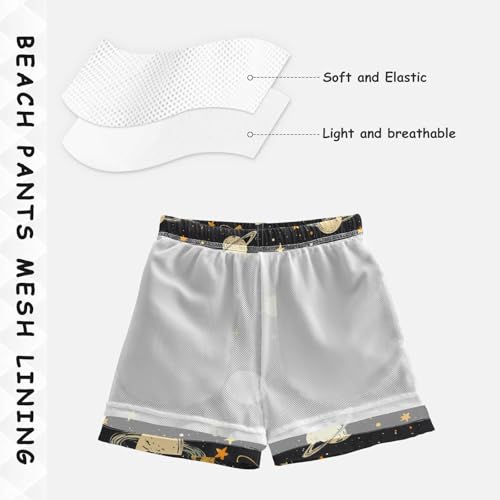 Pigsaly Boys' Swim Board Shorts Outer Space Starry Planet Boy's Swim Trunks Kids Swimwear XS Multicolor4