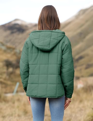 QIBABU Womens Oversized Hooded Puffer Jacket Lightweight Pullover Hoodies Quilted Dolman Long Sleeve Warm Winter Coat4