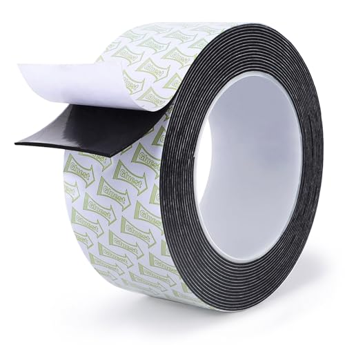 Image of Heavy‑Duty Black Double‑Sided Mounting Tape, Damage‑Free Foam Strips for Posters & Picture Hanging, 2INx16.5FT
