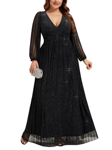 Robe de bal plissée manches longues masquant les imperfections en 58