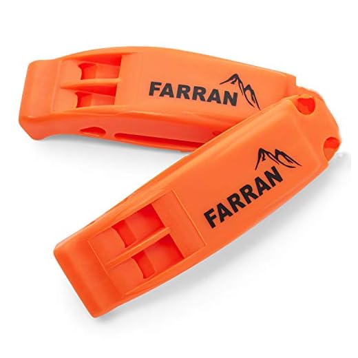 Emergency Safety Whistle Lightweight Plastic Survival Whistles with Lanyard and Clip Good for Car Rescue Gear Walking Hiking Boating Fishing Camping Travel Backpacking (2 Pack)