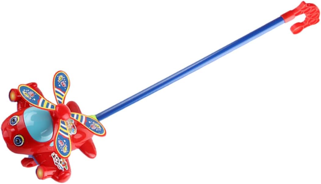 Push Along Toys Baby Pushing Airplane Toy with Long Handle Walking Toy for Toddlers