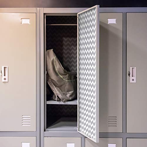 Appliance Art Deluxe School Locker Magnetic Wallpaper | Decorative | Magnetic Vinyl For Instant Update | Trimmable | Easy Install, Remove & Reuse | Set Of 4 Sheets | Chevron Gray #TOP2